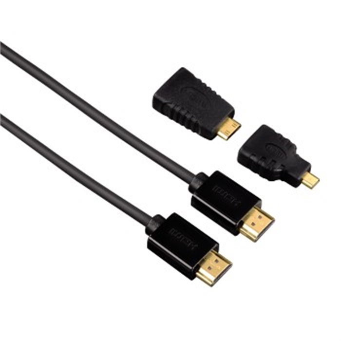 Image de Câble HDMI™ haut débit avec Ethernet, 1,50 m + 2 Adaptateurs HDMI™