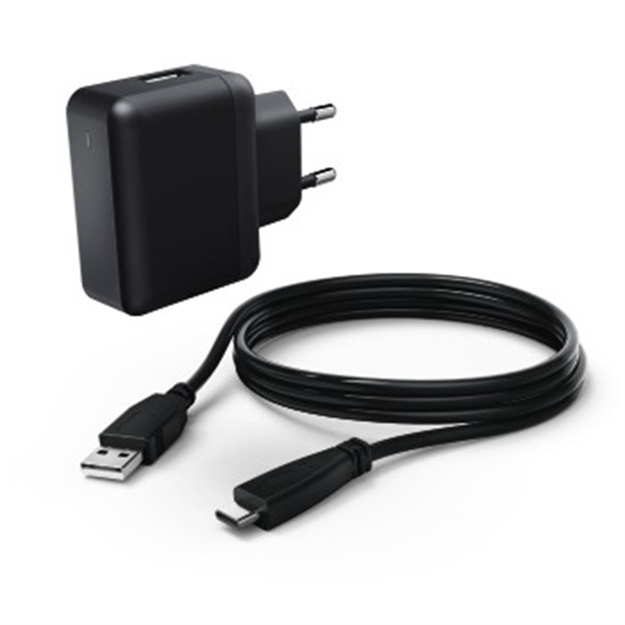 Picture of Mains Adapter with USB-C Cable for Nintendo Switch, black / Game Console Power Supply Unit