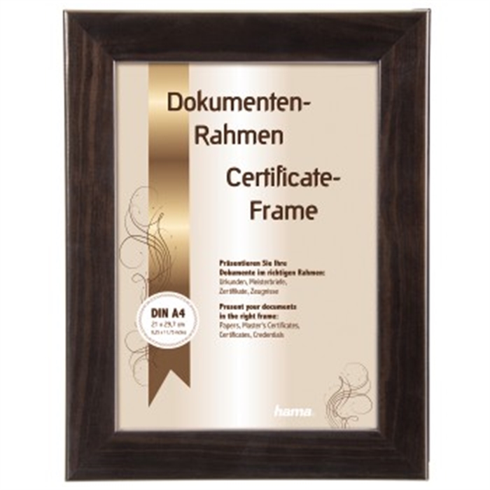 Picture of Riga Wooden Frame, dark-brown, 21 x 29.7 cm, DIN A4 / Wooden Picture Frame