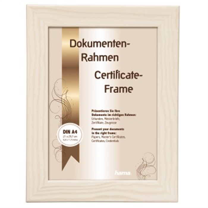 Picture of Riga Wooden Frame, white, 21 x 29.7 cm, DIN A4 / Wooden Picture Frame