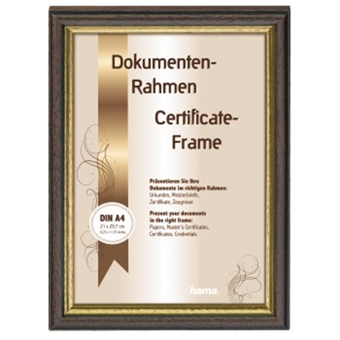 Picture of Florida Wooden Frame, brown, 21 x 29.7 cm, DIN A4 / Wooden Picture Frame