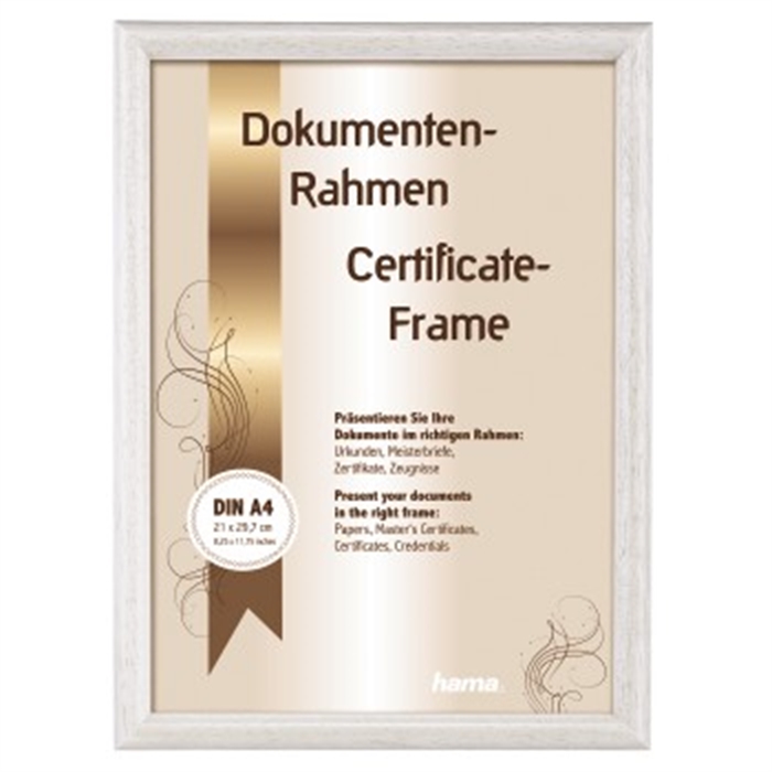 Picture of Oregon Wooden Frame, white, 21 x 29.7 cm, DIN A4 / Wooden Picture Frame