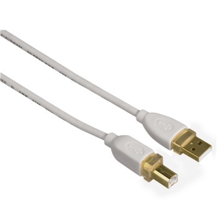 Image de Câble de connexion USB, fiche A - fiche B, 1,8 m, blanc / Câbles USB