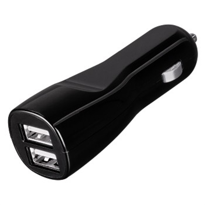 Afbeelding van Autodetect dual-USB autolader 4.8A zwart / USB Auto oplader