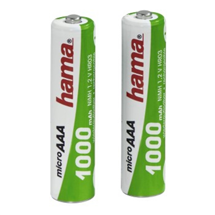 Image de Batteries NiMH 2x AAA, 1000 mAh, 1,2V