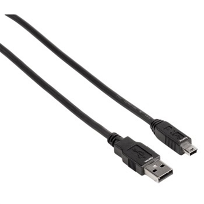 Picture of USB 2.0 Connection Cable, A plug - mini-B plug (B5 Pin), 1.80 m, black / USB Cable