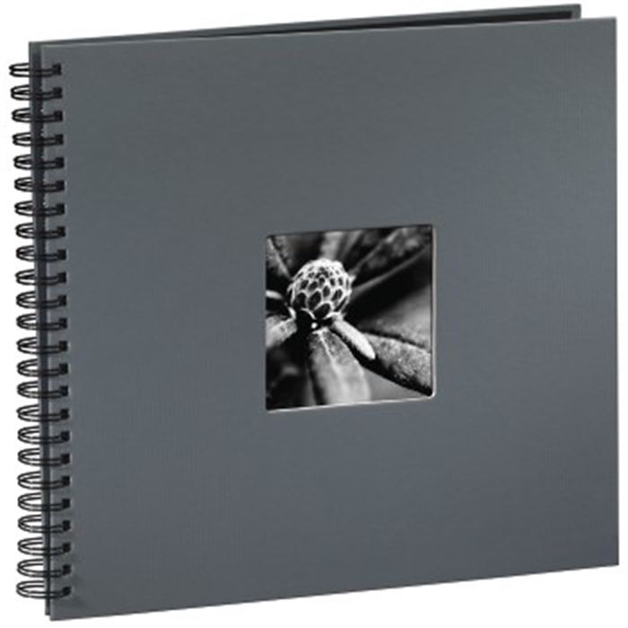 Picture of Fine Art Spiralbound Album, 36 x 32 cm, 50 black pages, grey / Spiralbound Album