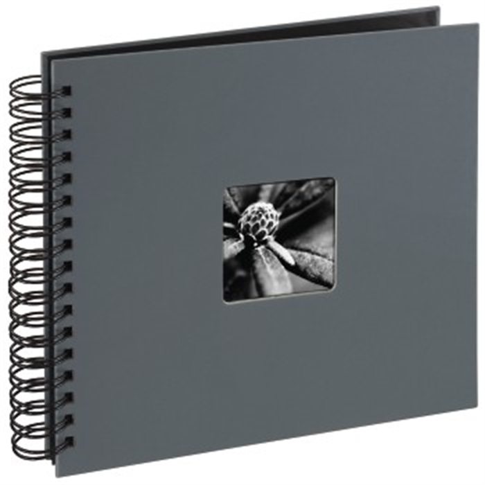 Picture of Fine Art Spiralbound Album, 28 x 24 cm, 50 black pages, grey / Spiralbound Album