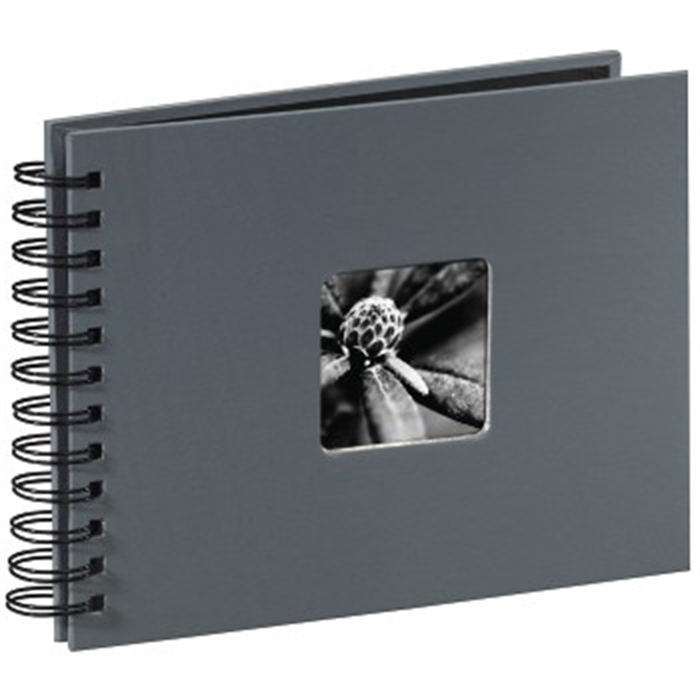 Picture of Fine Art Spiralbound Album, 24 x 17 cm, 50 black pages, grey / Spiralbound Album