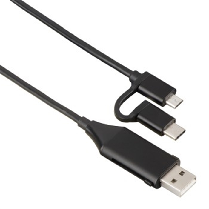 Image de Câble micro-USB 4 en 1 avec adaptateur USB-C, données, charg., 1,00 m / Câbles USB