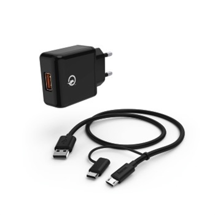 Picture of Qualcomm® Quick Charge™ 3.0 Charger Set, black / Travel Charger Set