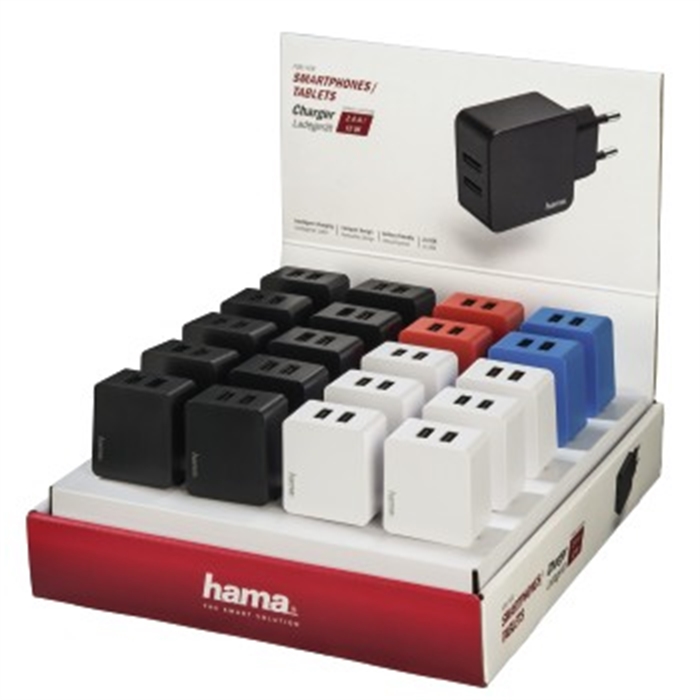 Picture of Charger, 2-Port USB, 2.4 A, 20 pcs in display / USB Charging Adapter