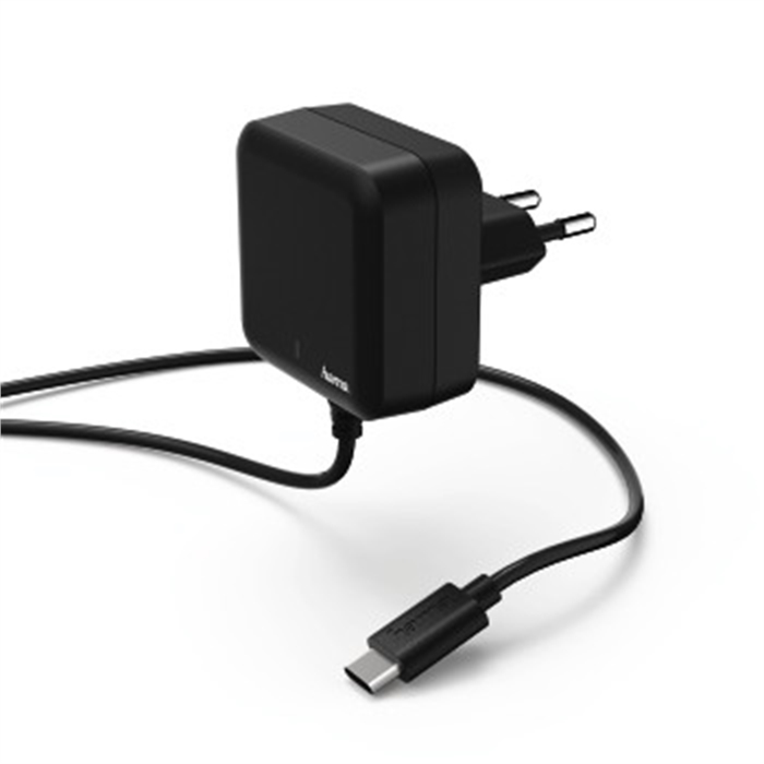 Picture of Charger, USB Type-C, power delivery (PD), 3A, black / Travel Charger