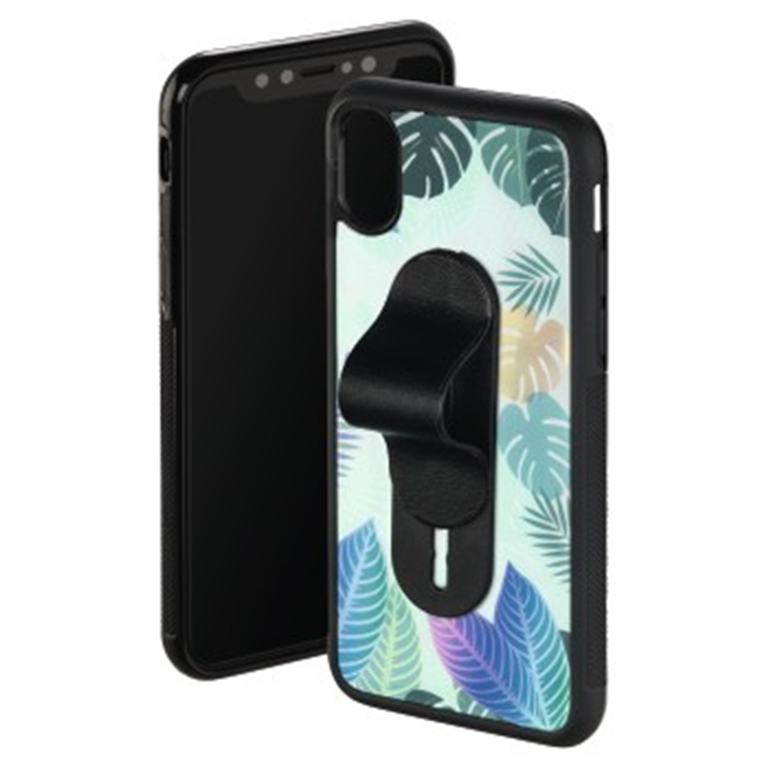 Picture of Tropical Cover + Finger Loop for Apple iPhone X, green / Smartphone-Cover