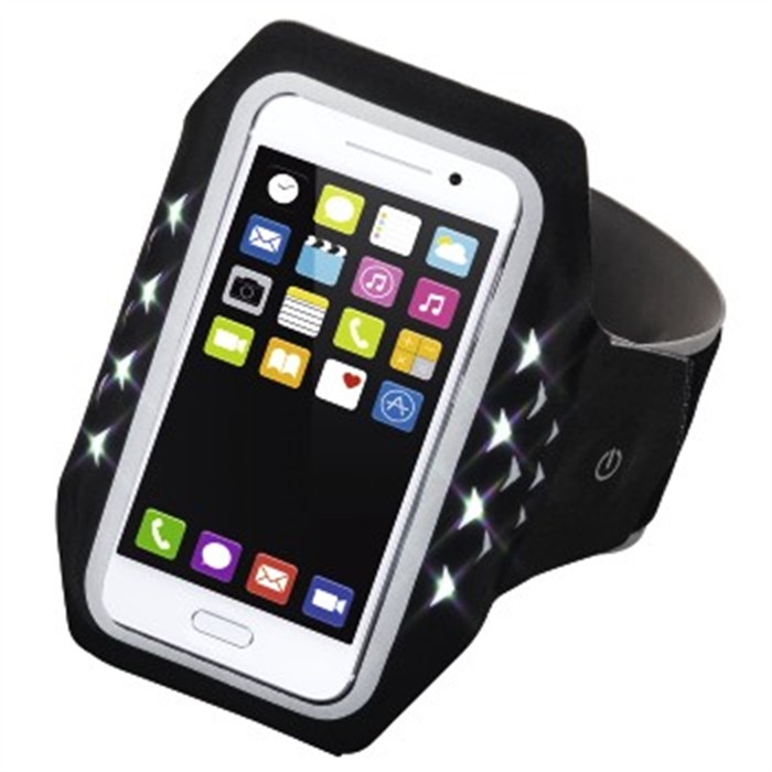 Picture of Running Sports Arm Band for Smartphones, Size XL, with LED, black / Bracelet