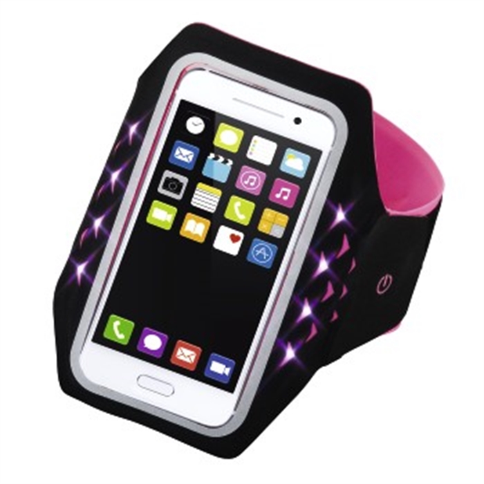 Picture of Running Sports Arm Band for Smartphone, Size XL, with LED, pink / Bracelet