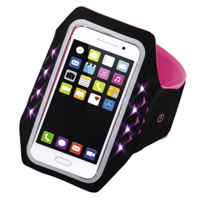 Picture of Running Sports Arm Band for Smartphones, Size XXL, with LED, pink / Bracelet