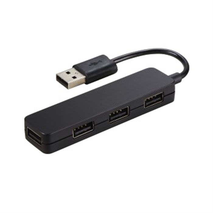 Image de Hub USB-2.0 1:4 Slim, alimenté par bus, noir / Hub compact