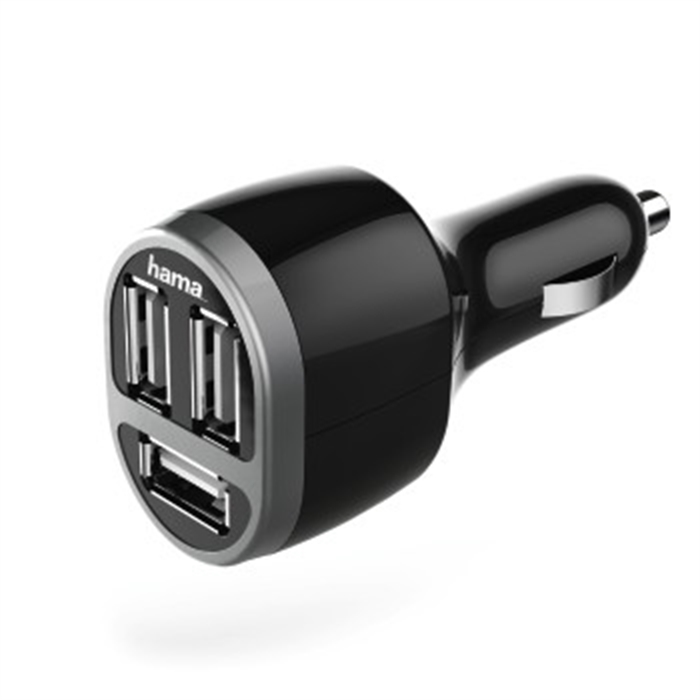 Picture of Car Charger, 3x USB, 5.2 A, black / USB Vehicle Charging Adapter