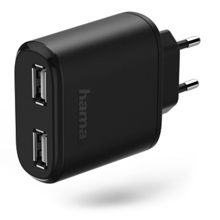 Picture of Charger, 2x USB, 3.4 A, black / USB Charging Adapter