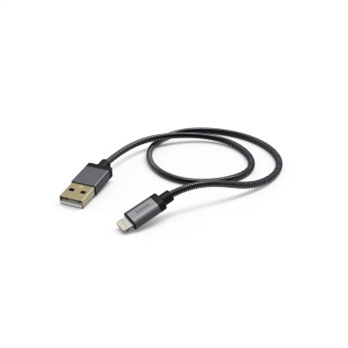 Picture of Metal Charging/Data Cable, Lightning, 1.5 m, anthracite / USB Cable