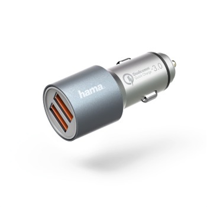 Picture of Qualcomm® Quick Charge™ 3.0 Car Charger, 2x USB, metal / USB Charging Adapter