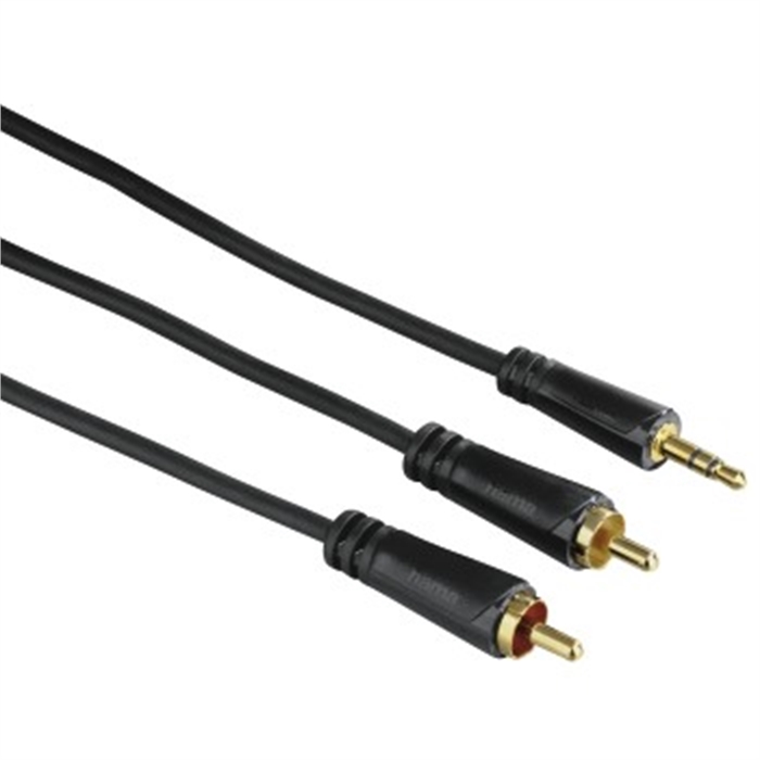 Image de Câble audio, connecteur jack 3,5mm,2 fiches RCA mâles,stéréo,doré,1,5m / Câble RCA - Jack