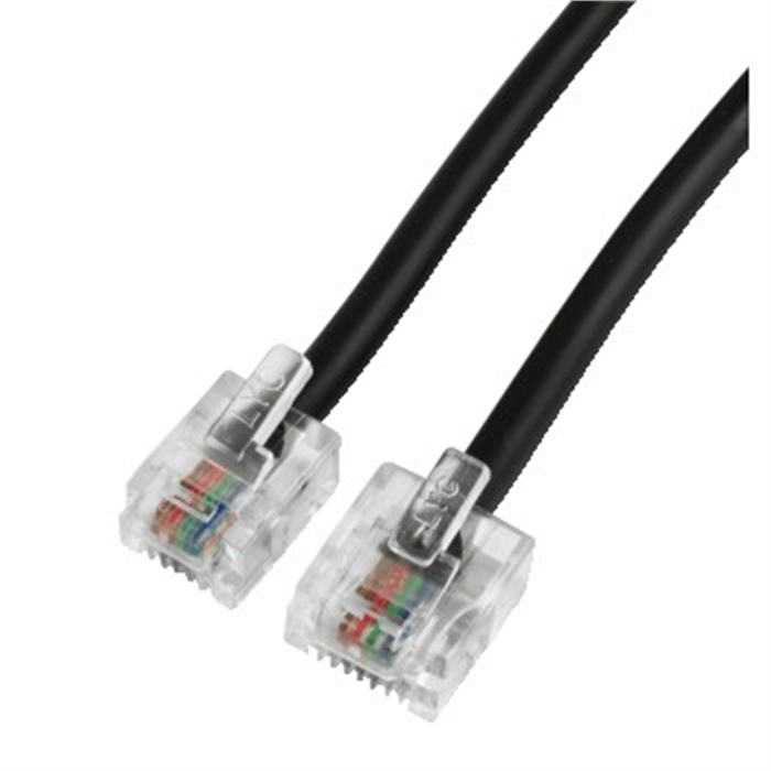 Image de Câble de connexion DSL, mâle/mâle, fiches modulaires 6p4c - 8p4c, 10m / Câble modulaire