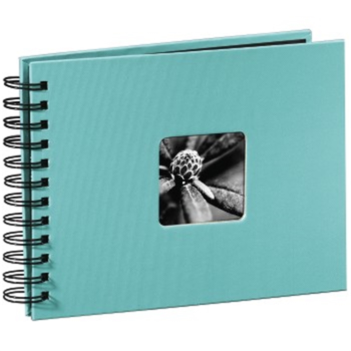 Picture of Fine Art Spiral Bound Album, 24 x 17 cm, 50 black pages, turquoise / Spiralbound Album