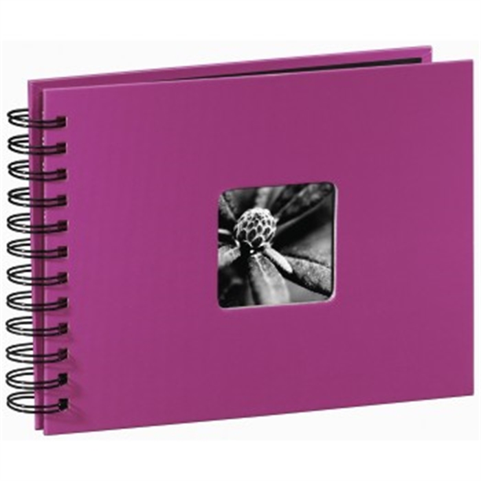 Picture of Fine Art Spiral Bound Album, 24 x 17 cm, 50 black pages, pink / Spiralbound Album