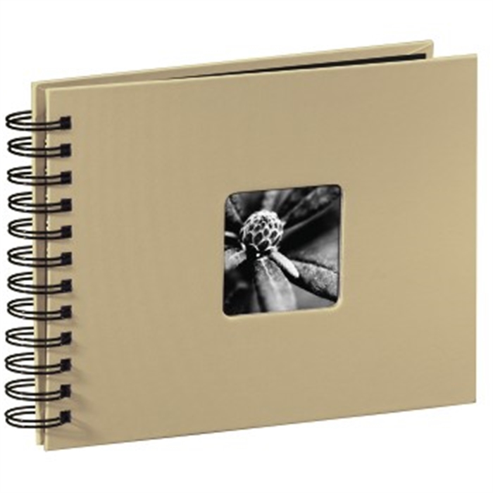 Picture of Fine Art Spiral Bound Album, 24 x 17 cm, 50 black pages, taupe / Spiralbound Album