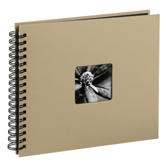 Picture of Fine Art Spiral Bound Album, 28 x 24 cm, 50 black pages, taupe / Spiralbound Album