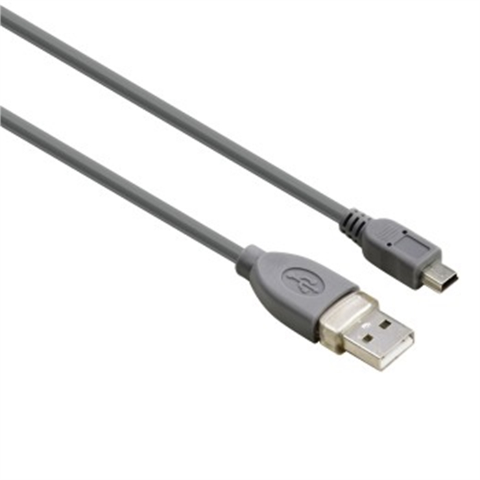 Picture of Mini USB 2.0 Cable, shielded, grey, 0.25 m / USB Cable