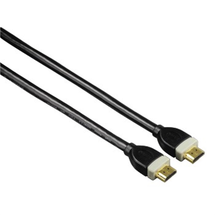 Image de Câble HDMI™ haute vitesse, Ethernet, Or, Double blindage, Noir, 3,00m