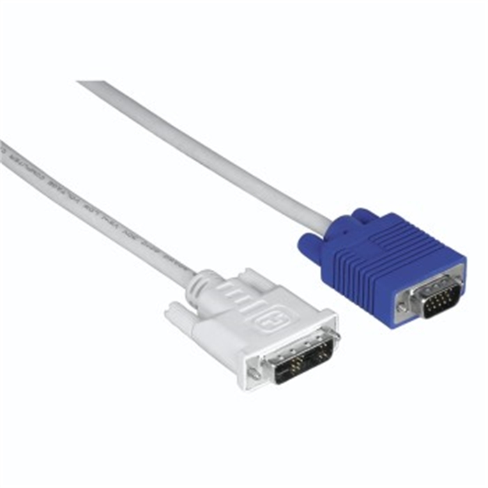 Image de Câble VGA/DVI-I,  Sub-D15hd mâle - DVI-I mâle, Gris, 3,00m / Adaptateur pour moniteur