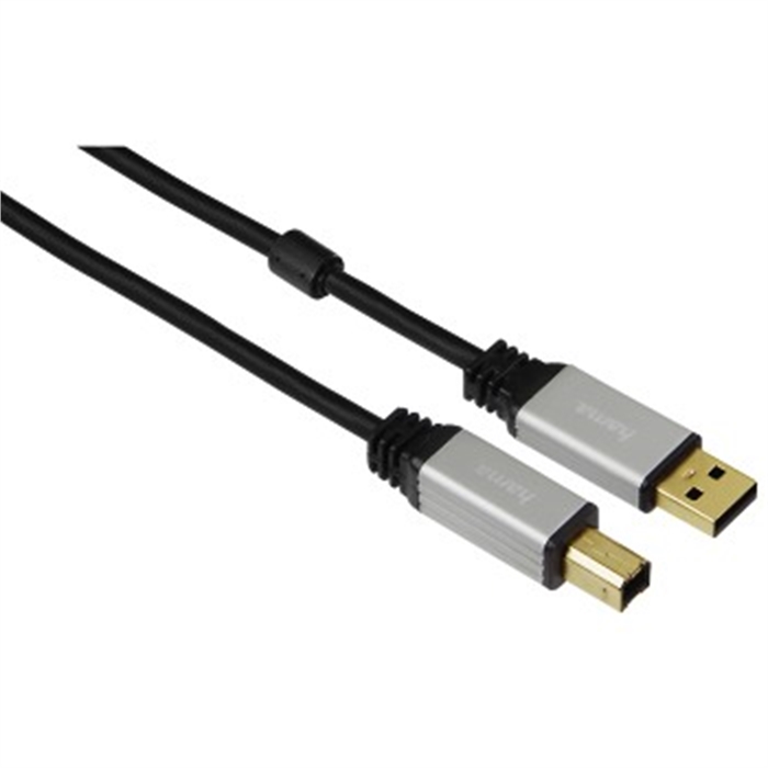 Picture of USB 2.0 Cable, metal, 24K gold-plated, double shielded, 1.80 m / USB Cable