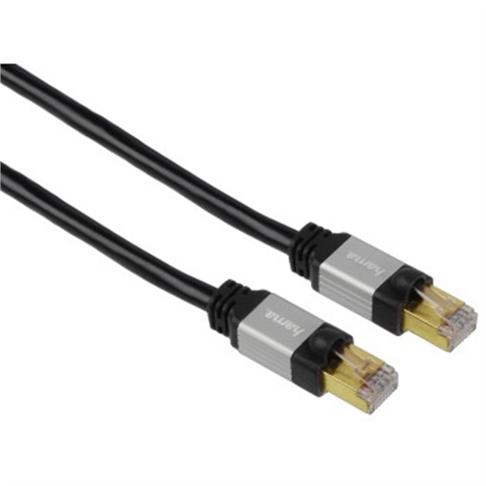 Image de Câble réseau RJ45 (8p8c) CAT 6, PIMF, blindé, Or, noir, 1,50 m / Câbles Réseau