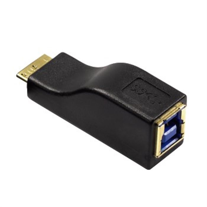 Image de Adaptateur USB 3.0, USB B 3.0 femelle - Micro USB mâle, Plaqué or, Noir / Adaptateur USB