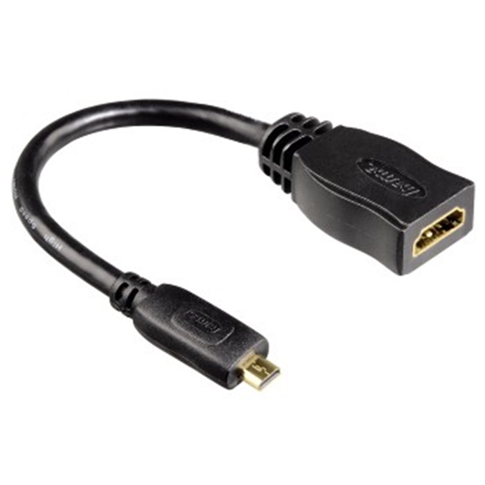 Image de Adaptateur HDMI™, fiche mâle D (micro)-fiche femelle A, Ethernet, plaqué or / Adaptateurs HDMI™ femelle