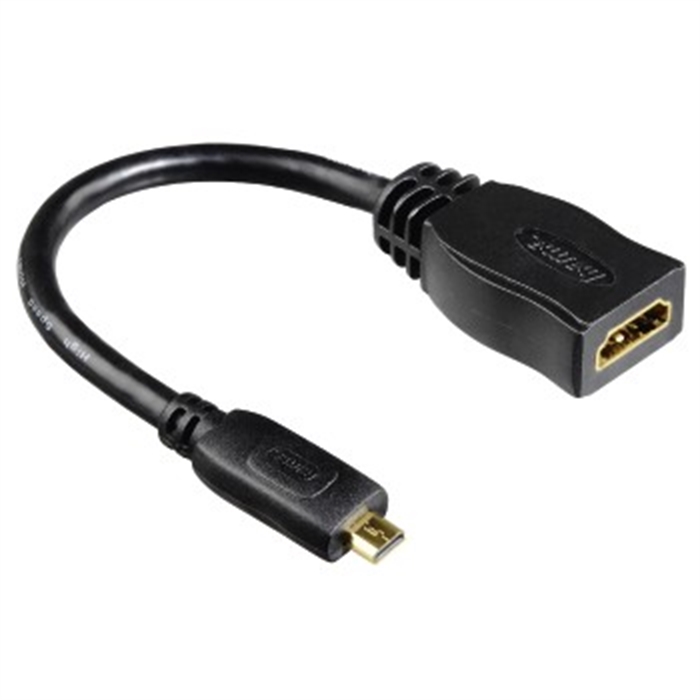 Image de Adaptateur de câble HDMI™,mâle type D (Micro)-femelle type A,Ethernet,doré / Adaptateurs HDMI™ femelle