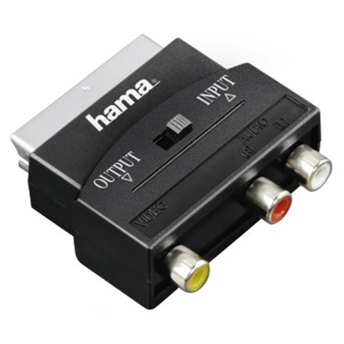 Image de Adaptateur vidéo, 3 RCA femelles (1x Vidéo/Audio G et D) - Péritel mâle / Adaptateur Péritel RCA