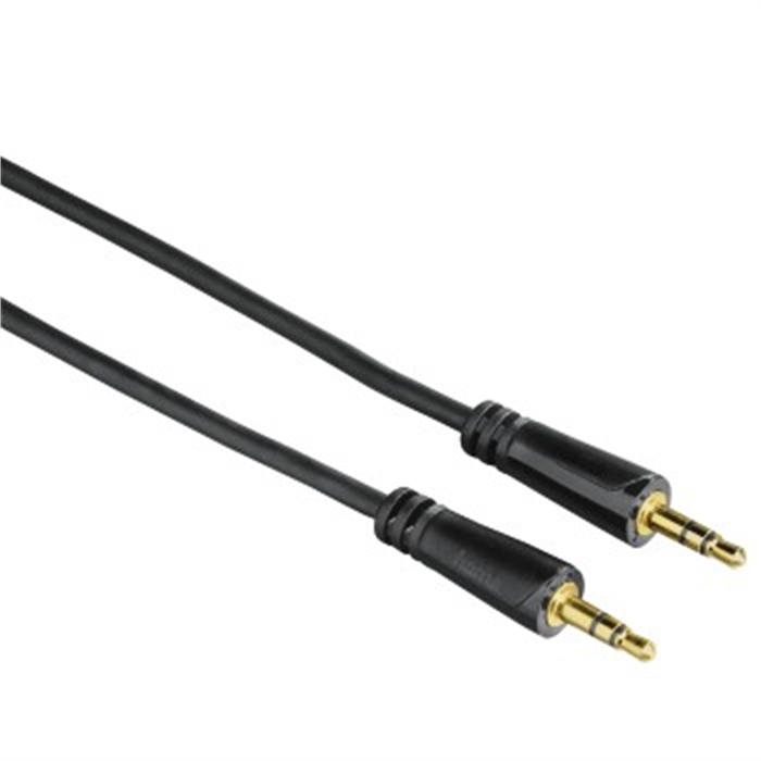 Image de Câble audio, jack 3,5 mm, mâle - mâle, stéréo, plaqué or, 0,75 m / Câbles Jack