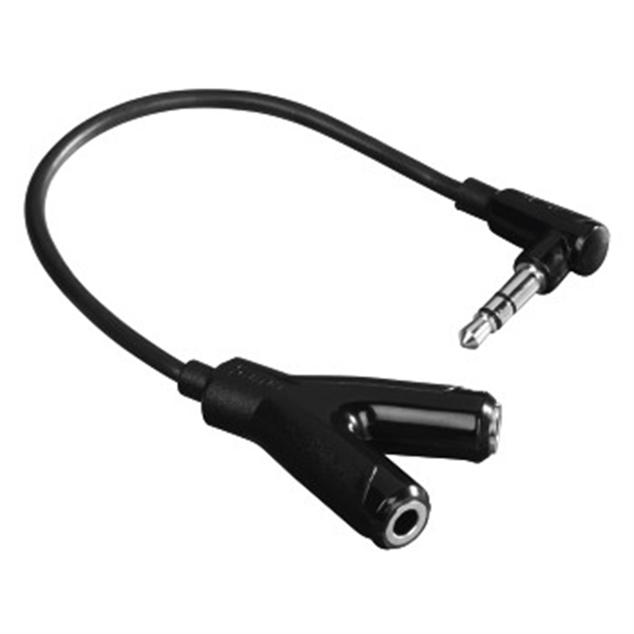 Image de Adaptateur audio, jack mâle 3,5mm - 2 jacks femelles 3,5mm, stéréo, Noir / Adaptateurs Jack