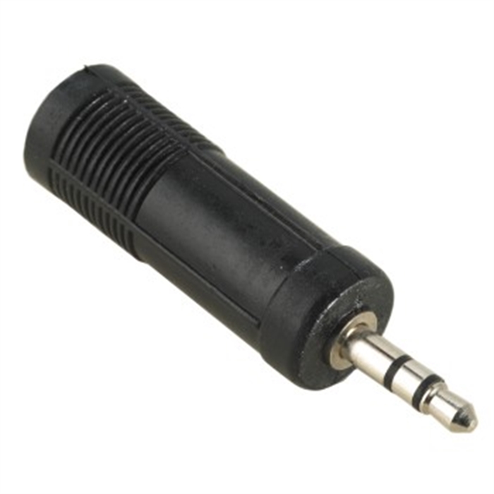 Image de Adaptateur audio, jack femelle 6,3mm - jack mâle 3,5mm, stéréo, Noir / Adaptateurs Jack