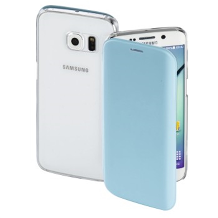 Picture of Clear Booklet Case for Samsung Galaxy S6 edge, light blue / Smartphone Booklet Case