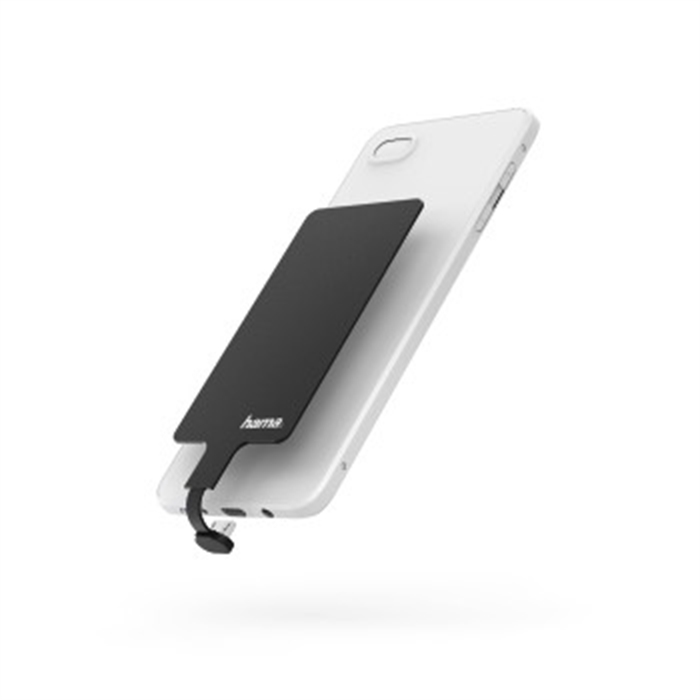 Picture of Wireless Charging Receiver for smartphones, micro-USB, 800mA, black / Qi Charger