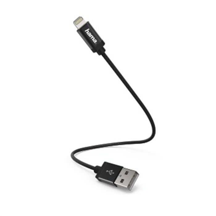 Picture of Charging/Data Cable, Lightning, 0.2 m, black / USB Cable