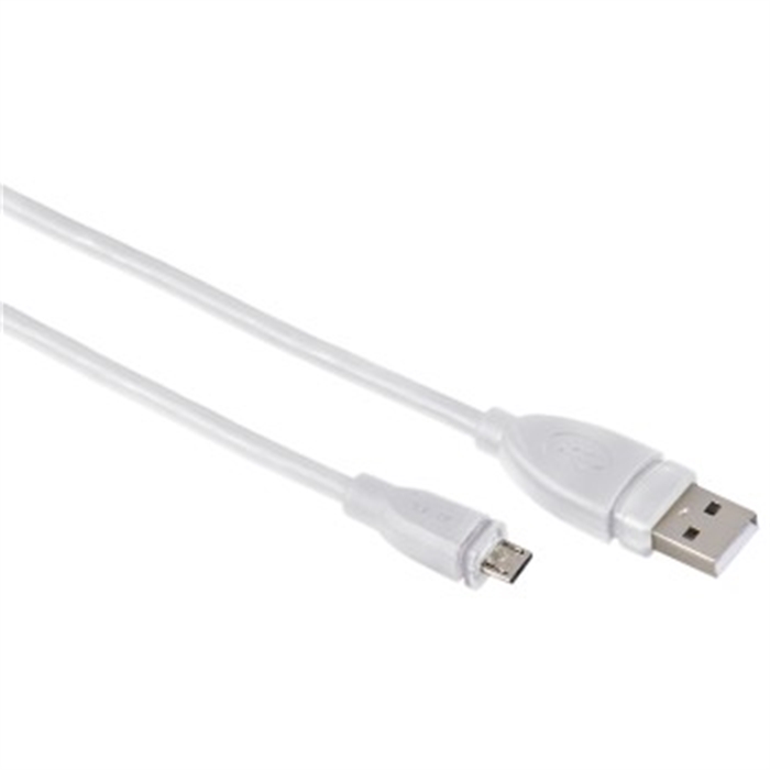 Afbeelding van Micro-USB 2.0-kabel, afgeschermd, wit, 1,8 m / USB-kabel