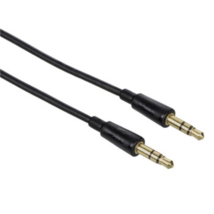 Image de Câble audio jack mâle 3,5 mm/conn. mâle, stéréo, 0,5 m, noir / Câbles Jack