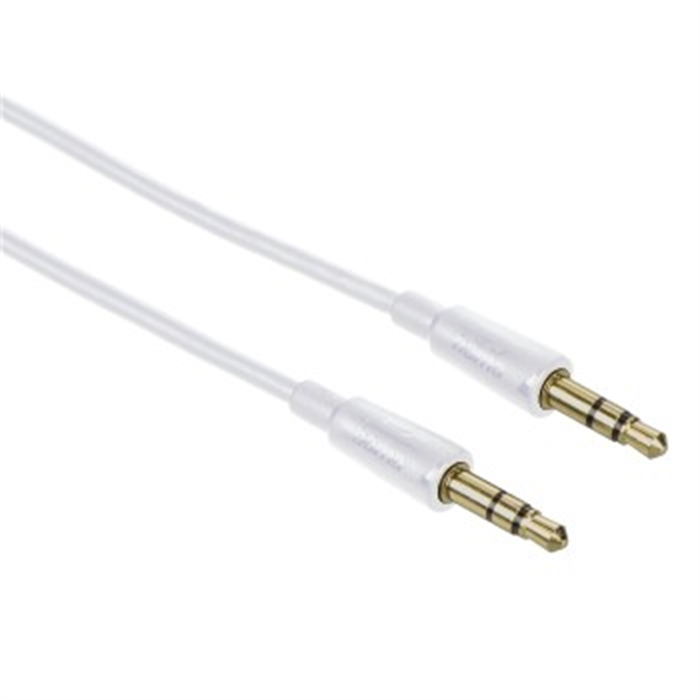 Image de Câble audio jack mâle 3,5 mm/conn. mâle, stéréo, 0,5 m, blanc / Câbles Jack